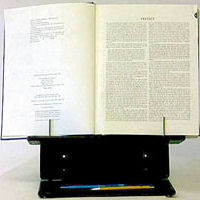 Atlas-LC book holder with book - front view